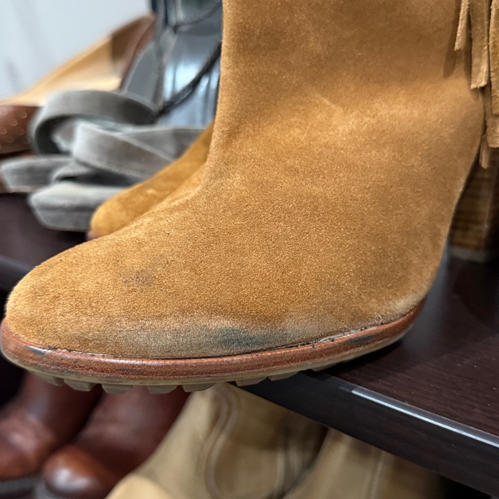 Coach Tan Suede Heeled Boots - Picture 6 of 6